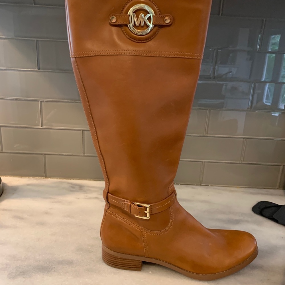 Michael Kors Knee High Boots Cognac Sz 11